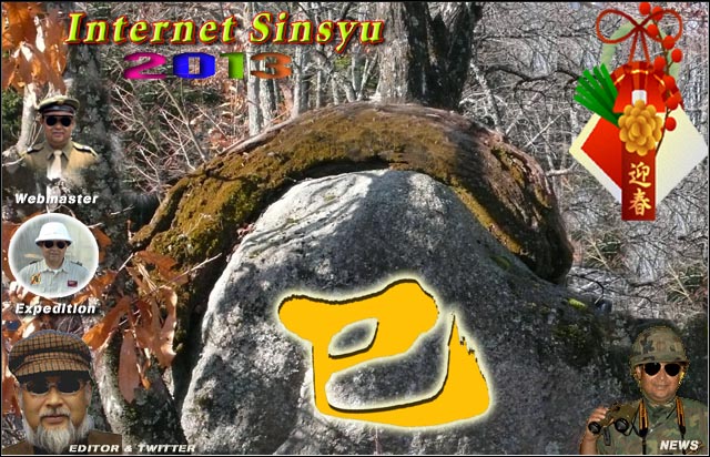 山道で今年の干支である蛇が巻き付いたような岩石を見付けました。何かいいことがありそうな．．。